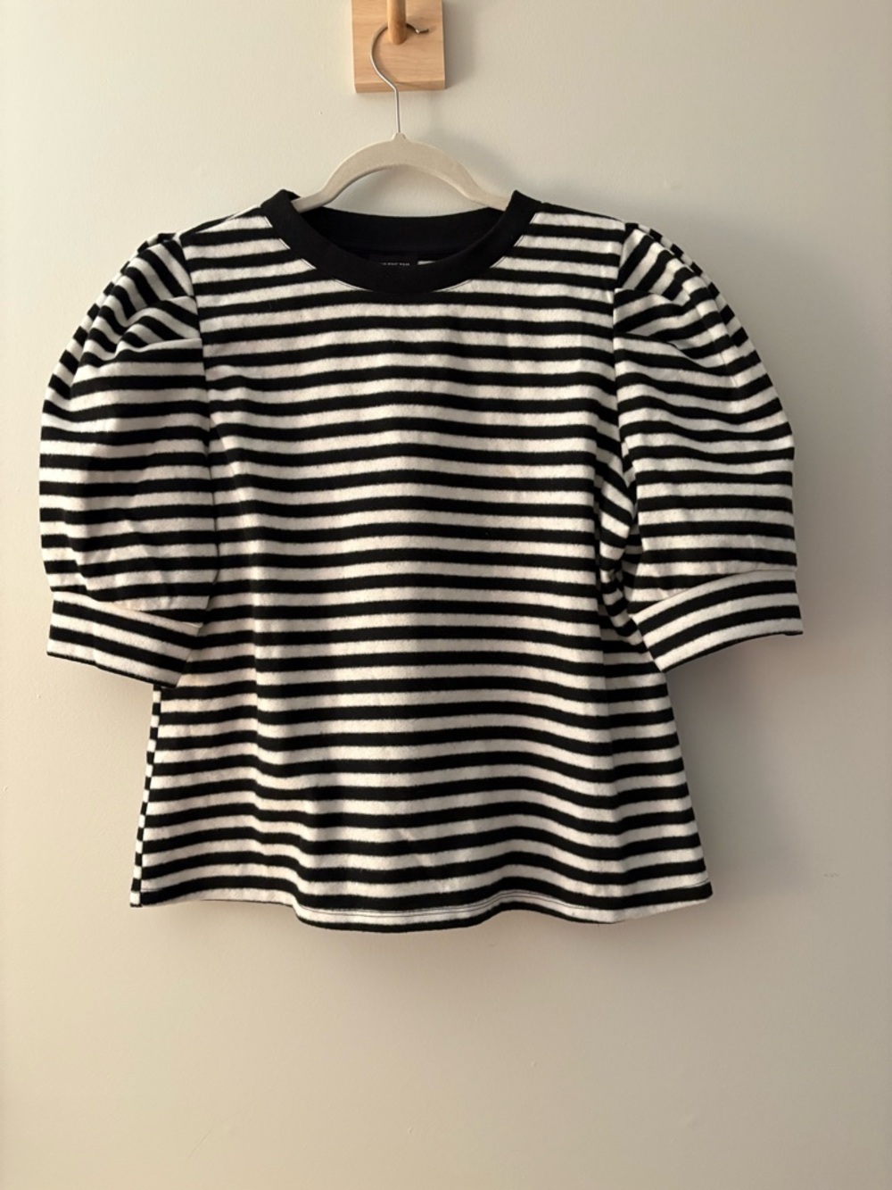Striped sweater with shoulder detail